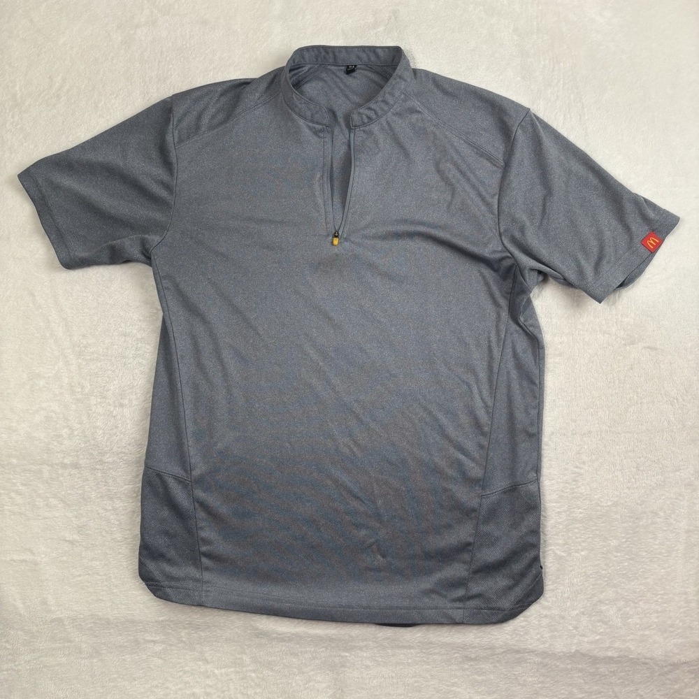 Mcdonald's Grey 1/4 Zip Pullover Short Sleeve Work Shirt Employee Men's‎ Medium